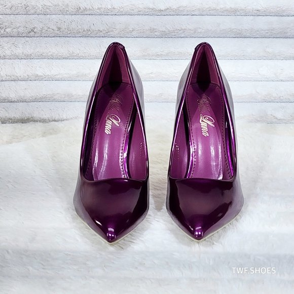 Violet Purple Patent High Heel Pumps Fabio - Picture 7 of 16